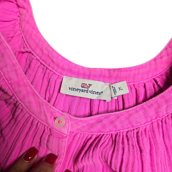 Vineyard Vines Pink Gauze Shirt Women's Dress Size: XL - Picture 3 of 4